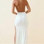 Halterneck Cut-Out Maxi Dress in Vanilla - Image 2