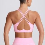 Soft Active V-Neck Sports Bra in Baby Pink