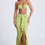 Hardware Detail Choker Crop Top in Olive Green - Image 6