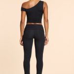 Petite Mid Rise Modal Cashmere Blend Trousers in Black - Image 2