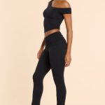 Petite Mid Rise Modal Cashmere Blend Trousers in Black - Image 3