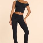 Petite Mid Rise Modal Cashmere Blend Trousers in Black - Image 6