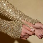 Embellished Bubble Hem Mini Dress in Gold - Image 5