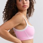 Soft Active Contrast-Trim Sports Bra in Baby Pink - Image 3