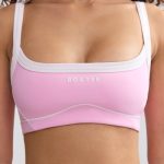Soft Active Contrast-Trim Sports Bra in Baby Pink - Image 4