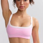 Soft Active Contrast-Trim Sports Bra in Baby Pink - Image 8
