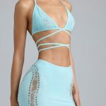 Embellished Mid-Rise Mini Skirt in Ice Blue - Image 5