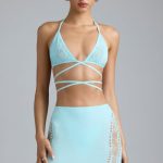 Embellished Mid-Rise Mini Skirt in Ice Blue - Image 7