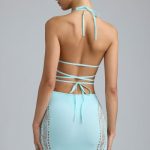 Embellished Mid-Rise Mini Skirt in Ice Blue - Image 9