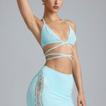 Embellished Mid-Rise Mini Skirt in Ice Blue - Image 11