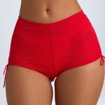 Sheer Ruched Mini Shorts in Fiery Red - Image 7