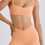 Soft Active Crossover Mini Shorts in Peach - Image 4
