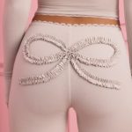 Lace-Trim Appliqu?? Pyjama Trousers in Cloud Grey - Image 4