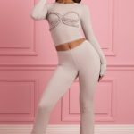 Lace-Trim Appliqu?? Pyjama Trousers in Cloud Grey - Image 6