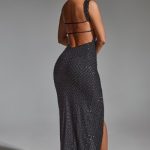 Embellished Open-Back Maxi Dress in Black - Image 7