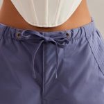 Wide Leg Cargo Trousers in Dusty Blue - Image 4