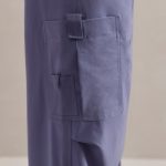 Wide Leg Cargo Trousers in Dusty Blue - Image 5