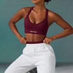 Super Sculpt Seamless Cross Back Sports Bra in Plum