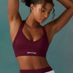 Super Sculpt Seamless Cross Back Sports Bra in Plum - Image 6