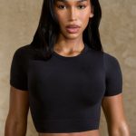 Define Luxe Baby Tee Crop Top in Black