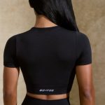 Define Luxe Baby Tee Crop Top in Black - Image 2