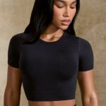 Define Luxe Baby Tee Crop Top in Black - Image 4