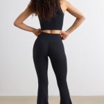 Soft Active Flared Trousers in Black - Image 2