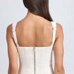 Lace-Up Corset Top in Ecru - Image 2