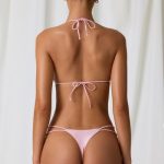 Pearl-Detail Double-Strap Thong Bikini Bottoms in Soft Pink - Image 2