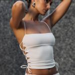 Ruched Cut-Out Top in White - Image 2