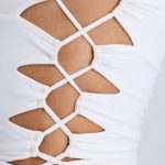 Ruched Cut-Out Top in White - Image 5