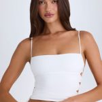 Ruched Cut-Out Top in White - Image 7