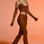 Petite Split Flare Trousers in Brown - Image 6