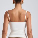 Modal Ruched Layered Tank Top in White - Image 2