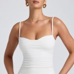 Modal Ruched Layered Tank Top in White - Image 5