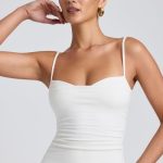 Modal Ruched Layered Tank Top in White - Image 6