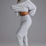 Petite Relaxed Mid-Rise Joggers in Grey Marl