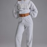 Petite Relaxed Mid-Rise Joggers in Grey Marl - Image 6