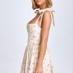 Ruched Corset Mini Dress in Small Rose Print - Image 4