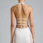 Embellished Mid-Rise Mini Skirt in Ivory - Image 2