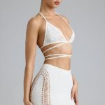 Embellished Mid-Rise Mini Skirt in Ivory - Image 7
