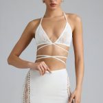 Embellished Mid-Rise Mini Skirt in Ivory - Image 11