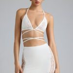 Embellished Mid-Rise Mini Skirt in Ivory - Image 12