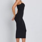Modal Ruched Layered Midaxi Dress in Black - Image 3