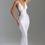 Embellished Cut-Out Maxi Dress in White - Image 6