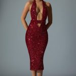 Embellished Cut-Out Open-Back Midaxi Dress in Red - Image 7