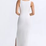 Plunge Cut-Out Maxi Dress in White - Image 2