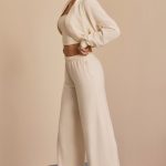 Petite Brushed Jersey Wide-Leg Joggers in Ecru - Image 3