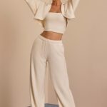 Petite Brushed Jersey Wide-Leg Joggers in Ecru - Image 7