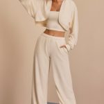 Petite Brushed Jersey Wide-Leg Joggers in Ecru - Image 10
